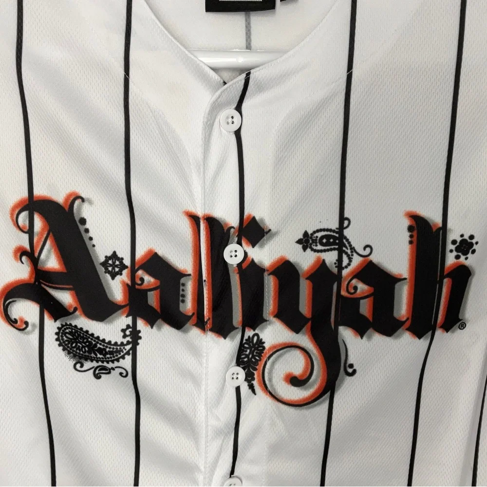 NWOT Unisex Aaliyah Princess of R&B White & Black Short Sleeve Jersey Small - Picture 2 of 5
